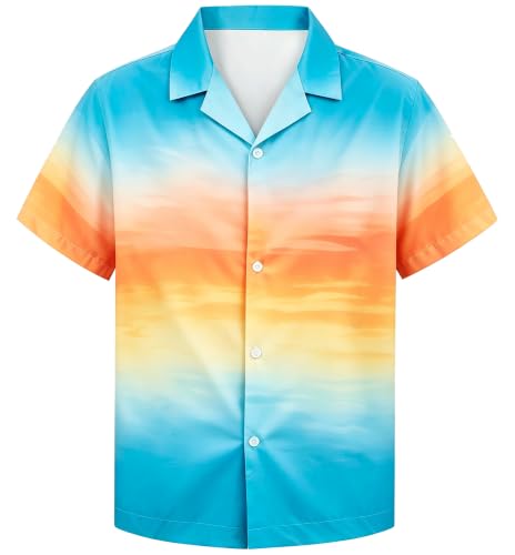 Image of SANGTREE Girls & Women's Hawaiian Shirts Button Down Short Sleeve Floral Tropical Shirt Beach Vacation Blouse Tops