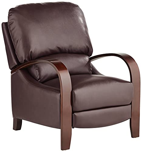 Elm Lane Cooper Cantina Burgundy Faux Leather Recliner Chair Modern Armchair With Footrest Comfortable Manual Reclining For Bedroom Living Room Reading Home Relax Study Den Office #TOP1