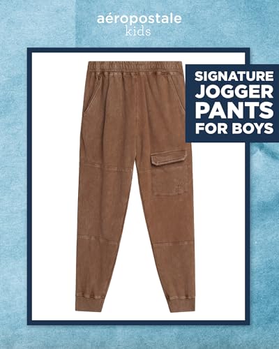 AEROPOSTALE Boys Sweatpants - Soft Fleece Cargo Pants Pull On Youth Kids Athletic Boys Joggers with Pockets (8-16)2