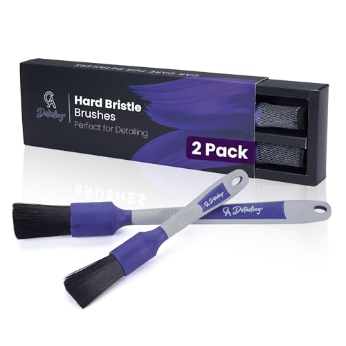CA Detailing Lot de 2 brosses de nettoyage pour intérieur de voiture – Brosse de nettoyage douce pour intérieur de voiture – Brosse douce pour tableau de bord et grille d'aération (dur)