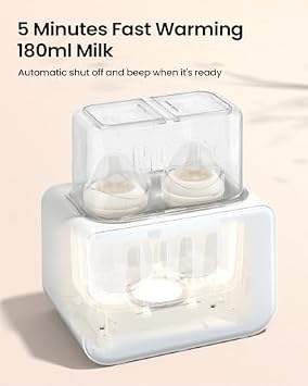 Grownsy Electric Steam Baby Bottle Steriliser and Dryer, Bottle Warmer 9-in-1 Fast Baby Milk Warmer and Steriliser with LCD/Timer