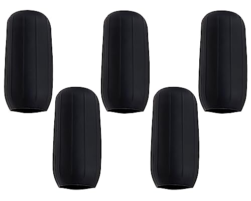 Mini Skater 5pcs Silicone Travel Bottle Cover Reusable Elastic Sleeve Fit Standard Toiletry Container Stretching Bottle Lid Cap for Luggage Bag Suitcase Prevent Leakage Solution (Black)