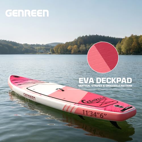 Image of Inflatable Stand-Up Paddle Boards - Available 32 inch /33 inch /34 inch Widths Inflatable Paddle Board with SUP Accessories, Camera Mount, Basic All-Around SUP Board for All Skill Levels, Up to 450lbs