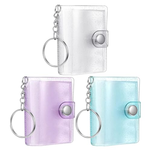 【2個】ミニシール帳 キーホルダー付き、キーホルダー フォトアルバム おしゃれ、ミニアルバムキーホルダー | 24ポケット コレクトブック バインダー 持ち運び便利 防水 | 子供・大人・男性・女性・学校・リュック用 | フォト/写真收? 結婚式 誕生日