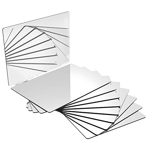 Benbo 10Pcs Plastic Mirrors, School Shatter Proof Plastic Mirrors Square Mirror Tiles With Round Corners Acrylic Safety Mirror Sheets Non Glass Safety Mirrors For Classroom Home, 4 X 6 In #TOP4