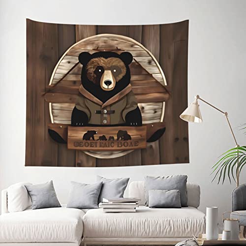 Vacsax Tapestry Rustic Lodge Bear Art Print Mural For Bedroom Living Room Dorm Home Decoration 60X51 Inches #TOP1