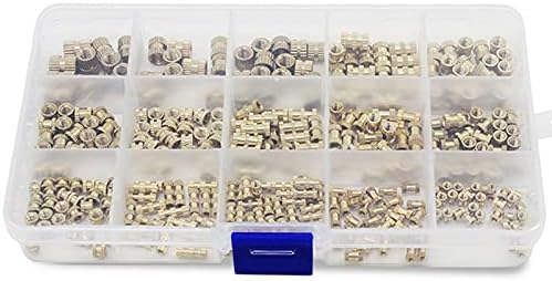 Generic 420Pcs M2 M3 M4 M5 Internal Thread Knurled Nut Brass Threaded Insert Round Die-Cast Knurled Nut Sorting Kit - (Color: Golden)