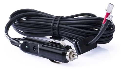 Image of Electric Cooler 12V Car Power Cord 8 ft with Fuse Compatible with Coleman 12V /24V Car Refrigerator Cooler, DC 12 Volt Plug in Car Thermoelectric Cooler Power Cord 16AWG