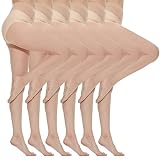 Yilanmy Women's Pantyhose 6 Pairs Sheer Nylon Tights 20-Denier Basic Hosiery Nude XL