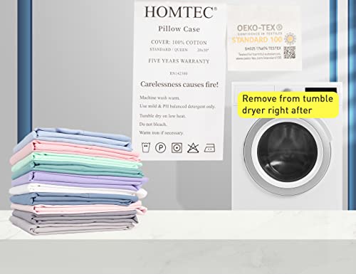 Cotton Pillow Cases Standard Size, 20 By 30 Inches Queen Pillowcases, White Pillow Cases Set Of 2, Pillow Cases Queen Cotton Percale Weave Pre-Shrunk Breathable And Hypoallergenic #TOP5