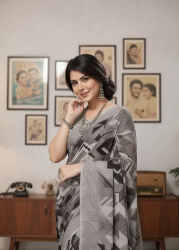 Image of Yashika Women's Georgette Printed Saree with Blouse Piece for Traditional Ethinic Wear Sari