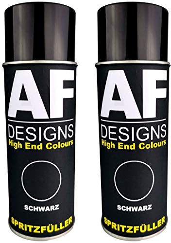 Alex Flittner Designs 2X Spritzfüller Spritzspachtel Spraydose schwarz Dickschicht Füller Autolack Grundierung Filler Primer