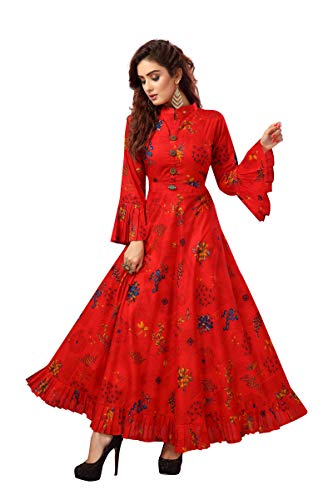 madhuram textiles Women’s Cotton Anarkali Regular Kurta and High Neck,3/4th Sleeves Fully Stitched Plain and Umbrella Kurtis for Women for Women and Girls, Everyday Wear madhuram textiles Women’s Cotton Anarkali Regular Kurta and High Neck,3/4th Sleeves Fully Stitched Plain and Umbrella Kurtis for Women for Women and Girls, Everyday Wear