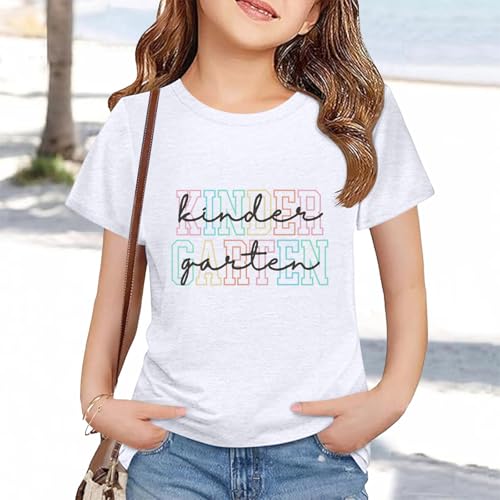 Girls Preppy T Shirts Cute Graphic Back to School Tshirts Tops Kids First Day of School Tees Toddler Preschool Clothes4