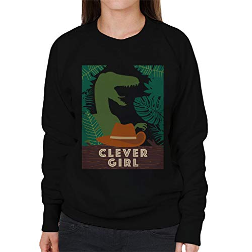 All+Every Jurassic Park Velociraptor Silhouette Clever Girl Women's Sweatshirt Black