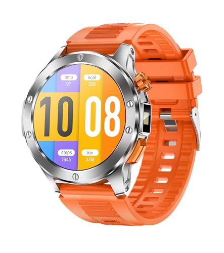 Tinwoo Smart Watch for Men(Answer/Make Calls) with LED Flashlight 1.39" HD Screen,300+ Watch Faces,Heart Rate,SpO2,100+ Sports Modes,IP68 Waterproof,Smartwatch for Android iOS (Silver)