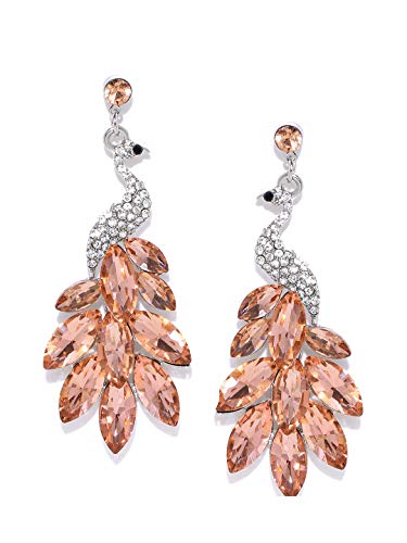 YouBella Jewellery Valentine Collection AAA Swiss Zircon Peacock Earings Fashion Earrings for Girls and Women