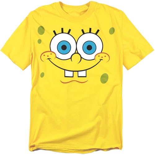 Popfunk Classic Spongebob Unisex Adult T Shirt, Smiling Face, Large