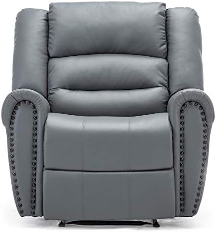 More4Homes DENVER BONDED LEATHER RECLINER ARMCHAIR w STUD SOFA HOME LOUNGE CHAIR RECLINING (Grey)