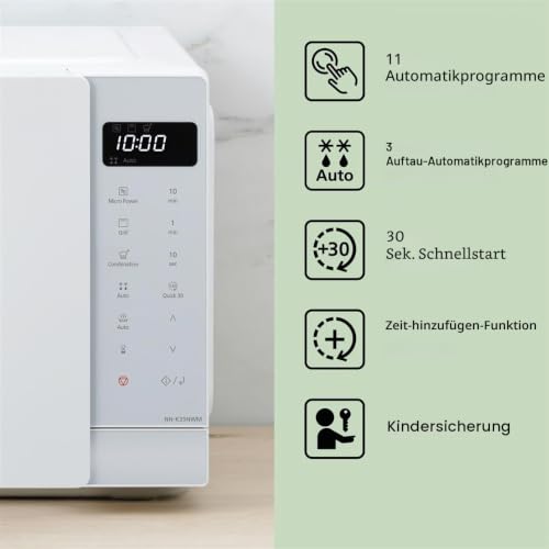 Foto von Panasonic NN-K35NWMEPG, Grill/Mikrowellenofen, 24 Liter, 900 W Power, 8 Auto-Programmes, Kombi-Koch-Technologie, Weiß