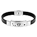 Produktbild PROSTEEL Armband Fashion Echt-Lederarmband Armreif Edelstahl Horoskop Sternzeichen Waage Manschette Armband Herren Damen Armband