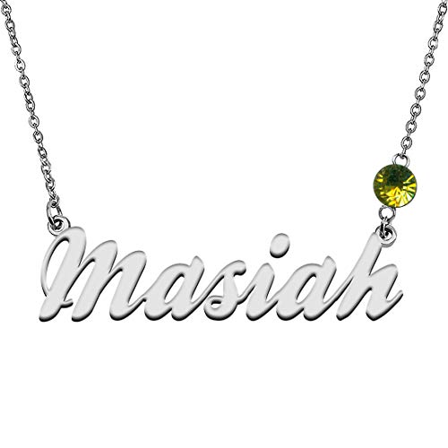 GR859C Personalized Charm Name Necklace with Birthstone for Best Friends Masiah
