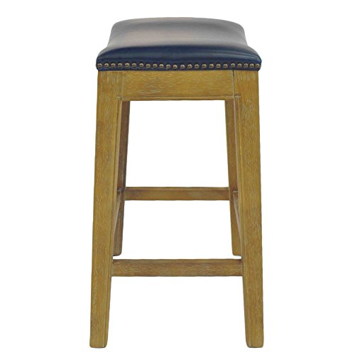 New Pacific Direct Elmo Bonded Leather Counter Stool, Vintage Blue #TOP3