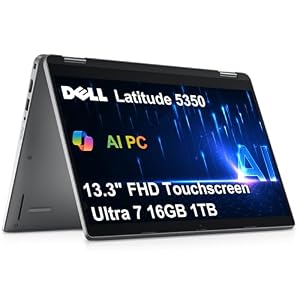 Dell Latitude 5350 5000 2-in-1 Business Laptop (13.3″ FHD Touchscreen, Intel 12-Core Ultra 7 165U vPro, 16GB DDR5, 1TB SSD), 1080p Webcam w/Shutter, 2x TB4, HDMI, Win 11 Pro, AI PC (Renewed)
