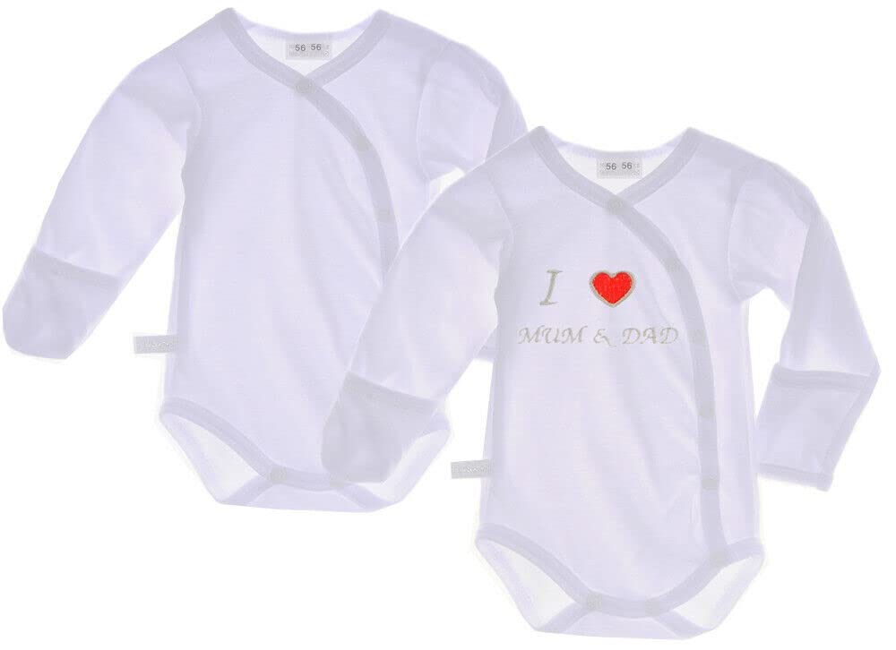 Bodys 2er Set – Wickelbody mit Kratzschutz in Weiß – Größen 44-104 – Weicher Babybody für Neugeborene & Kleinkinder
