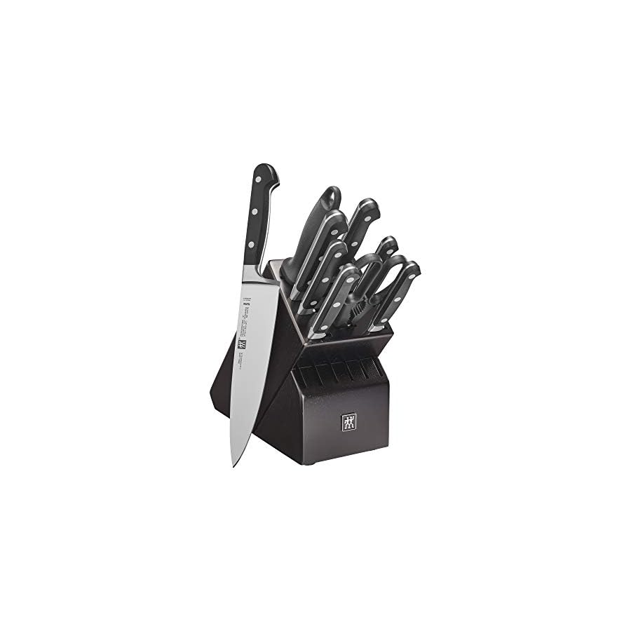 ZWILLING Professional S 10-Piece Razor-Sharp German Block Knife Set With Black Rubberwood Block, Made in Company-Owned German Factory with Special Formula Steel perfected for almost 300 Years