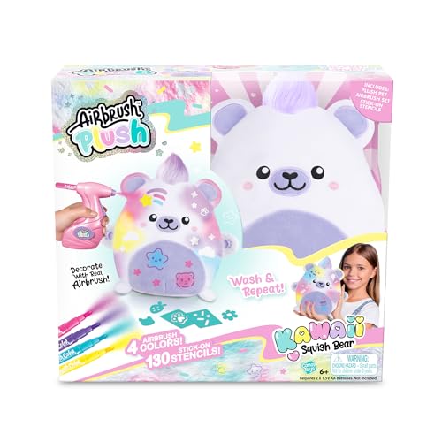 Canal Toys Airbrush Plush Kawaii Squish Bear: Includes Plush Bear, Airbrush Set and Stick on Stencils; Color and wash and Repeat; Create Your own Style by Canal Toys - Used condition - US$13.03