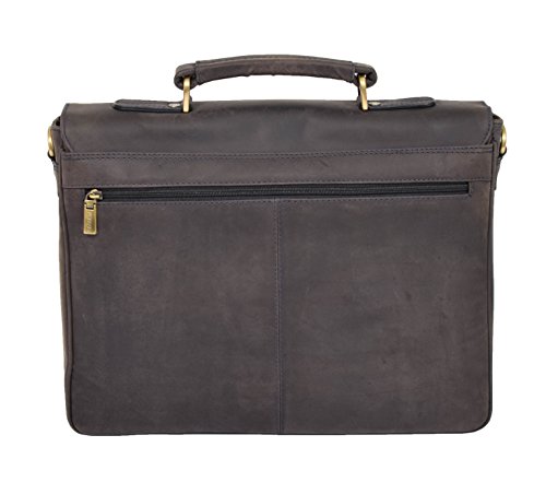 Real Leather Briefcase Cross Body Satchel Messenger Organiser Bag Cobar Blue2