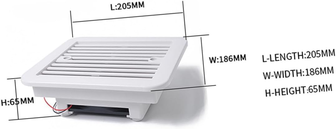 Cabilock 8-inch 12v Rv Ventilation Fan with Blade, Bathroom Air Vent Exhaust Fan for Camper Roof Vent, Quiet Replacement Part for Rv Bathroom and Kitchen Ventilation