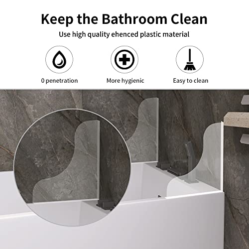 Hpoypmir 2 Pcs Shower Splash Guard For Bathtub Corner, Transparent Bathtub Shower Splash Guard With 3M Super Viscose - Transparent #TOP2