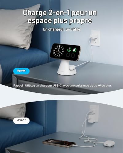 Chargeur sans fil Anker MagGo 2 en 1 dock - vue 4