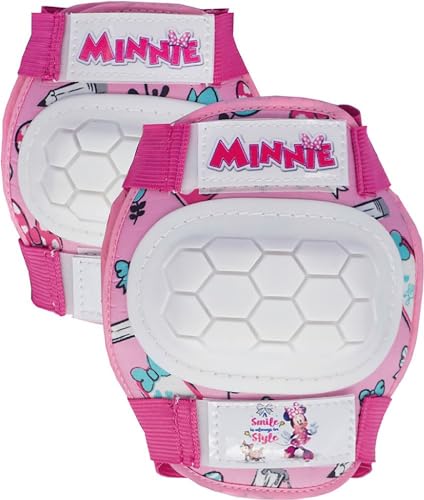 Tataway Kit de coudières et de genouillères Disney Minnie Mouse pour filles pour les sports à roulettes, les skateboards et les trottinettes. Taille XS (3-6 ans)