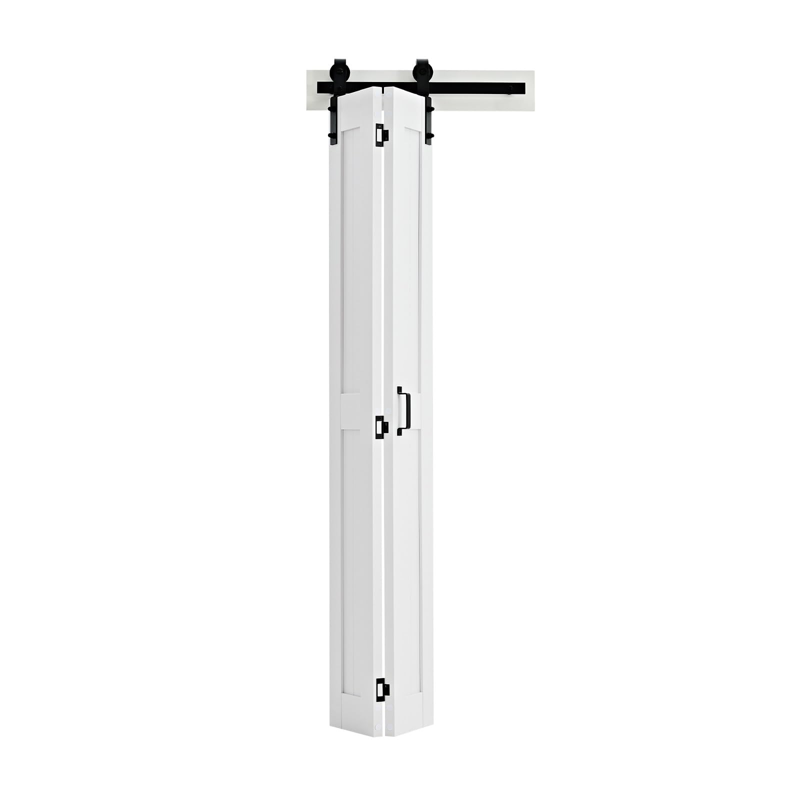 VEVOR Porta Scorrevole a Soffietto da 609 x 2134 x 35 mm, in MDF per Armadio con Kit Ferramenta, Design Salvaspazio con Telaio a H, Assemblaggio Autonomo per Camera da Letto, Guardaroba, Bianco