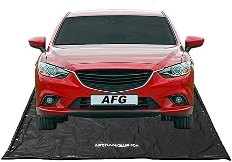 AutoFloorGuard AFG7918 7'9"x18' Midsize SUV Heavy Duty Garage Floor Mat for Under Car for Rain, Ice,and Mud w/Stay-Put Corner and Telescoping Squeegee