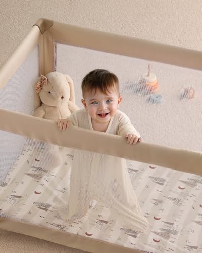 Yoofoss Baby Pack and Play Sheets 2 Pack for Boys and Girls - 38x26 Mini Crib Sheets Fitted Neutral Compatible with Graco Pack n Play Mattress,Ultra Soft Breathable Microfiber Forest Bear