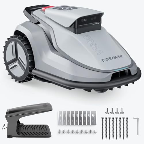 Terramow V1000 Mähroboter ohne Begrenzungskabel, ohne RTK, mit KI-Bilderkennung und Hinderniserkennung für Garten bis 1200m²