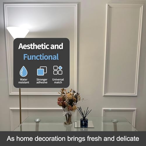 Miniatura 3 de Owdff Molduras Decorativas Pared Moldura Adhesiva Pared Blanco Moldura Decorativa Despegar Y Pegar Decoración Del Hogar 2.7cm 5