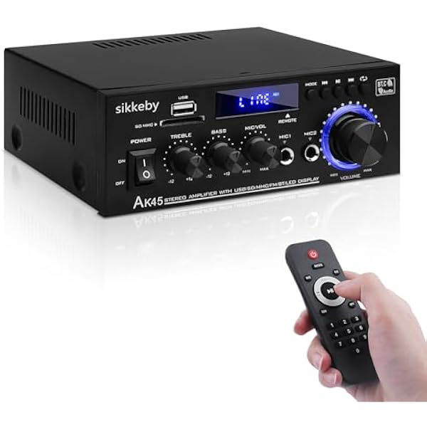 Wzmacniacz HIFI 600 W mini odbiornik Bluetooth stereo wzmacniacz audio AK45 2-kanałowy cyfrowy wzmacniacz audio 12V 220 V z radiem FM wejście na kartę SD USB do domu lub samochodu