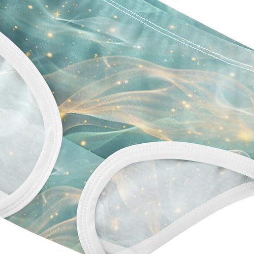 Toddler Girls Underwear 2t Cotton Little Girl Panties Print Briefs Underpants Abstract Swirling Mist Golden Teal4