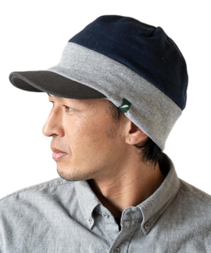 [ナコタ] スウェットワークキャスケット 帽子 キャップ 大きいサイズ メンズ レディース トリコロール ゆったり オールシーズン M(頭周り約55～58cm) マルチネイビー