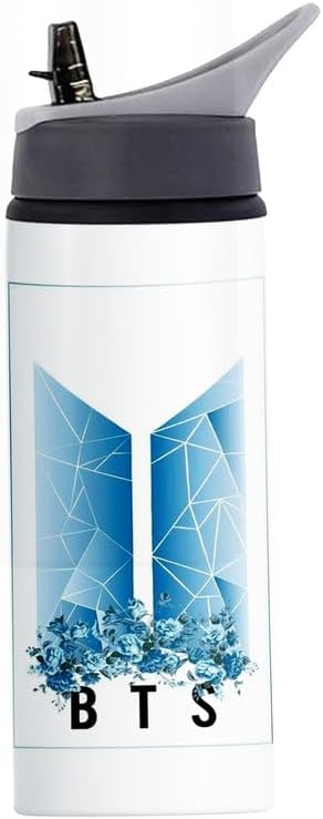 PrintWala Compatible Print With Bts Printed Bottle Bts Sipper Water Bottle Gym & School Bottle600ml Pack of 1(GCS-84)