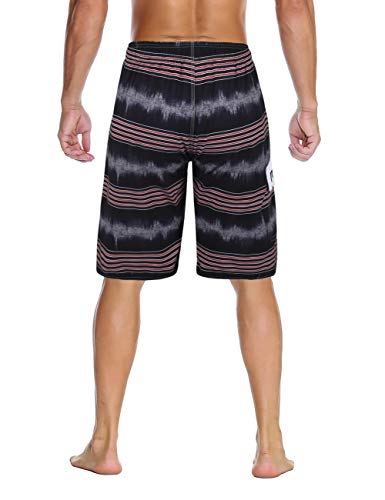 Image of Nonwe Men's Beachwear Quick Dry Striped Board Shorts