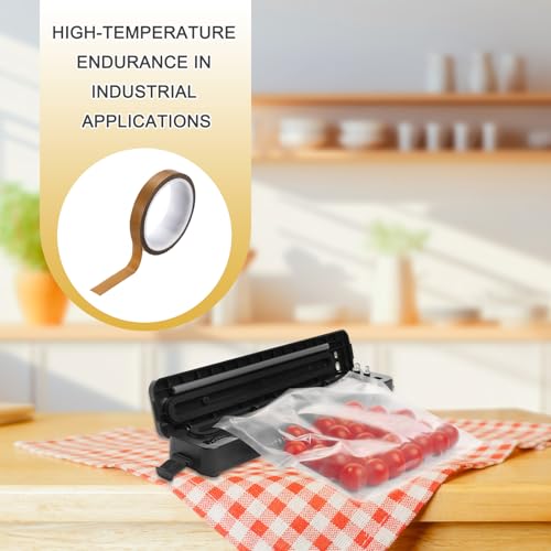 Image of PATIKIL High Temperature PTFE Tape 9 /16 Inch x 33 Feet, PTFE Coated Fiberglass Adhesive Tape for Vacuum Sealer Machines Hand-Impulse Sealers Insulation, Brown
