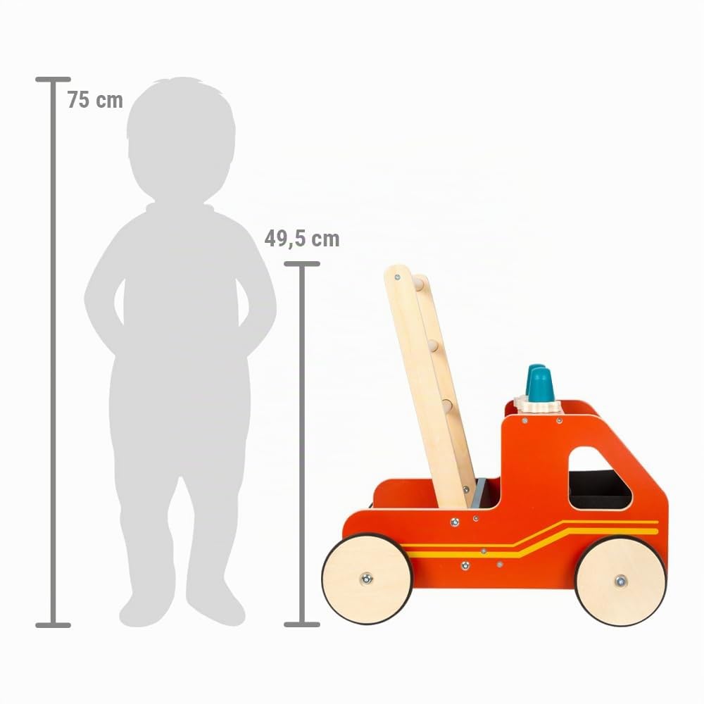 small foot Andador de Bomberos, Madera, Moderno para Aficionados a los Bomberos, niños a Partir de 12 Meses, 12540