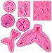 7 Stück Silikonform Meerjungfrau Flosse Klein DIY Kuchenform Silikon 3D Ozean Tier Backformen Set für Kinder Fondant Backen Schokolade Marzipan Kuchen Gelee Muffin Süßigkeiten Geburtstag Party, Z0035