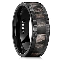 8mm Black Inlaid Wood